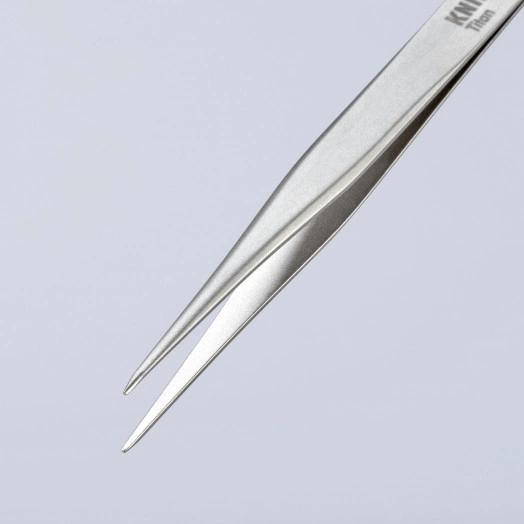 Пинцет захватный прецизионный заострённые гладкие губки L-120 мм титан нержавеющий антимагнитный кислотостойкий KN-922305