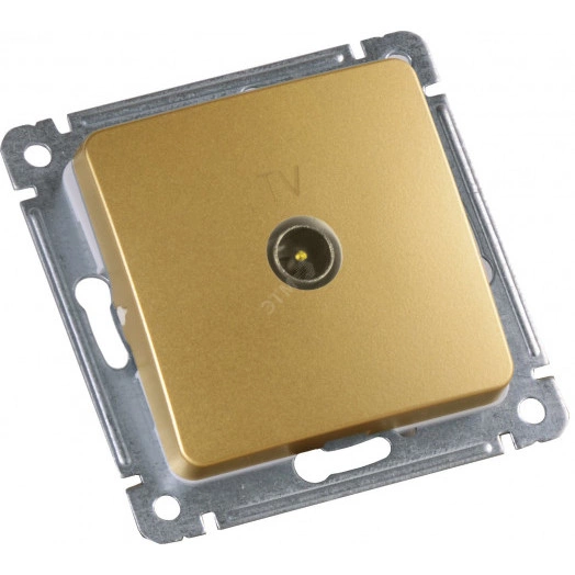 MASTER Розетка телевизионная оконечная скрытой установки, в рамку, золото