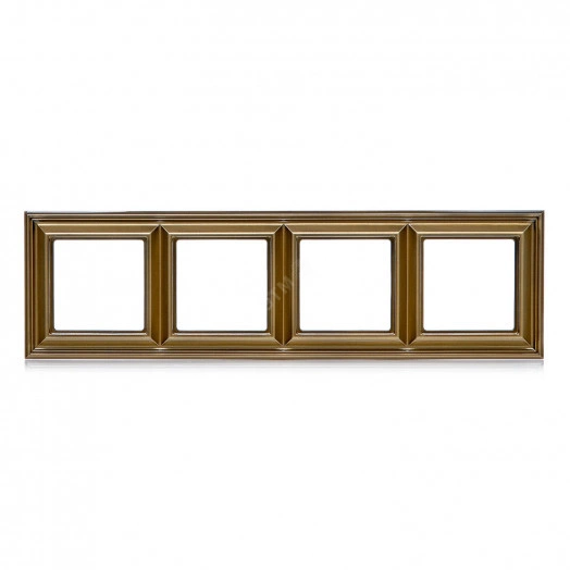 Рамка 4-местная для вертикальной и горизонтальной установки. Серия- Eco DECO. Материал- термопласт. Цвет- антик.