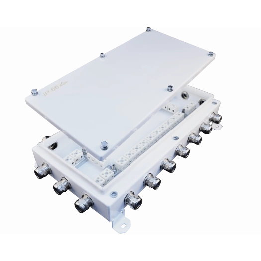 Коробка монтажная огнестойкая КМ-О(64к)-IP66-2040, 200х400х60 мм, 20 вводов
