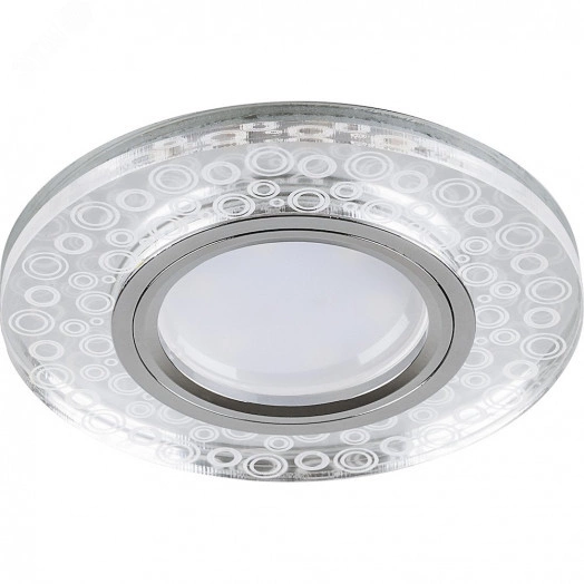 Светильник ИВО-50w G5.3 со светодиодной подсветкой 4000К прозрачный хром