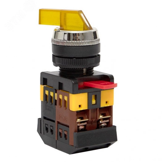 Переключатель ANLC-22 3P желтый с подсветкой 380В NO+NC