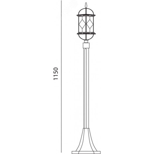 Светильник НТУ-60w столб-1.15м Е27 IP44 черное золото