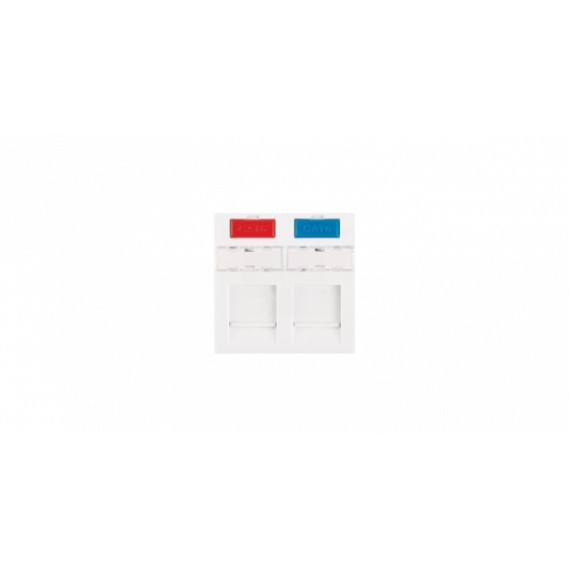 Вставка 45x45мм 2 порта под модули Keystone белая