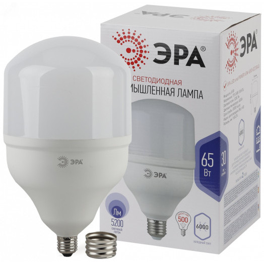 Лампа светодиодная LED POWER T160-65W-6500-E27/40 (диод  колок  65Вт  хол  E27/40) (12/216) ЭРА