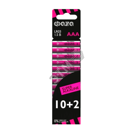 Элементы питания LR03 (AAA)  ФАZА Super Alkaline набор 10+2