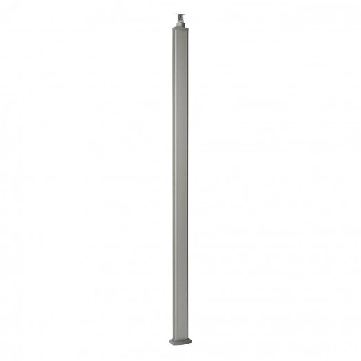Универсальная колонна алюминиевая с крышкой из алюминия 1 секция, высота 2,77 метра, с возможностью увеличения высоты до 4,05 метра, цвет алюминий