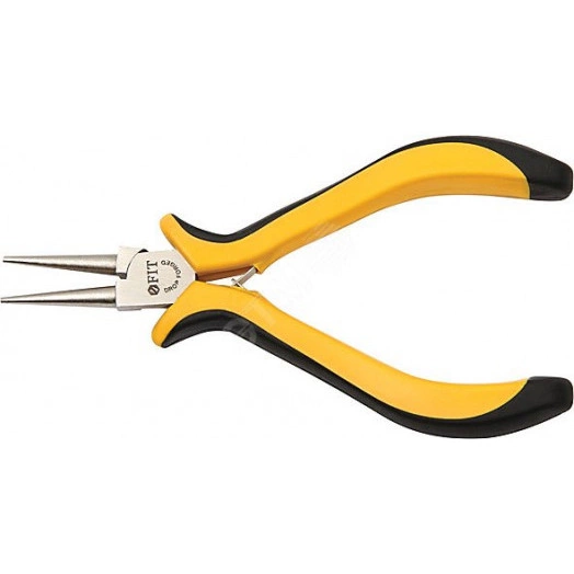 Круглогубцы ''мини'' Профи, никелированное покрытие, черно-желтые мягкие ручки 125 мм