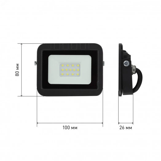 Прожектор светодиодный ДО-10W LPR-061-0-65K-010 ЭРА 10Вт 950Лм 6500К PRO 100x80x26