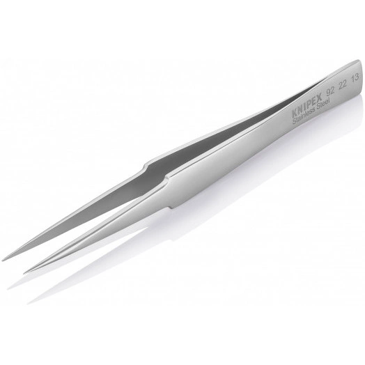 Пинцет захватный прецизионный особо тонкие губки американской формы L-135 мм хромоникелевая нержавеющая сталь антимагнитный кислотостойкий KN-922213