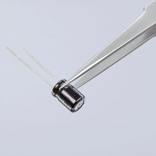 Пинцет захватный прецизионный особо тонкие губки американской формы L-135 мм хромоникелевая нержавеющая сталь антимагнитный кислотостойкий KN-922213