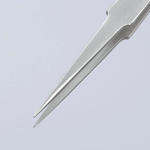 Пинцет захватный прецизионный особо тонкие губки американской формы L-135 мм хромоникелевая нержавеющая сталь антимагнитный кислотостойкий KN-922213