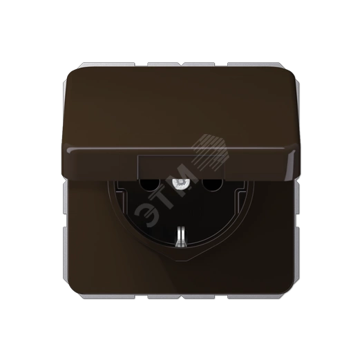 Розетка штепсельная SCHUKO 16A 250V с защитой от детей, коричневая