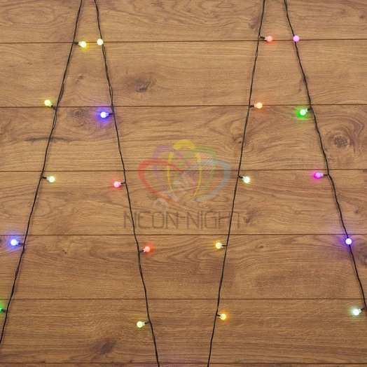 Гирлянда домашняя LED - шарики RGB d13мм 5м