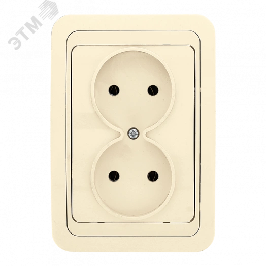 Лондон Розетка двойная без заземления 10А бежевая