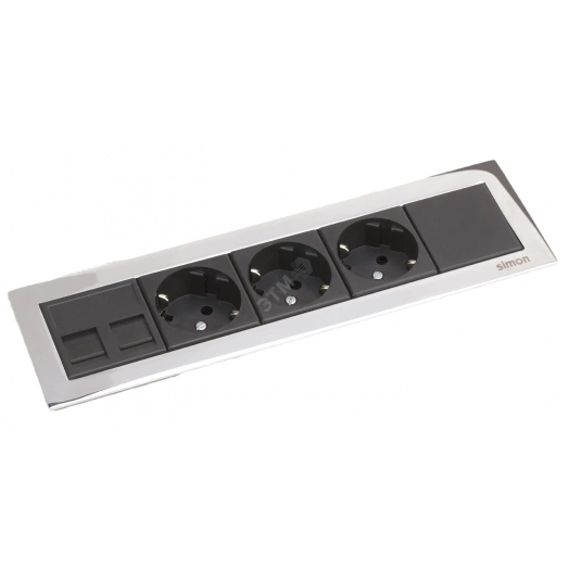 Connect Офиблок LINE на 4 модуля К45 4 выхода для кабеля графит