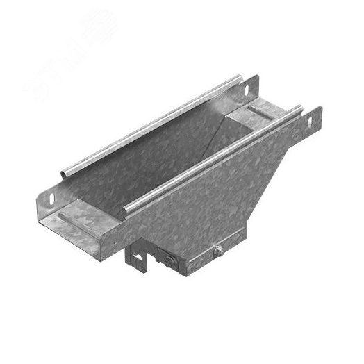 Ответвитель Т-образный вертикальный боковой  к лотку 400х100, толщ. 1,0 мм, Сендзимир цинк