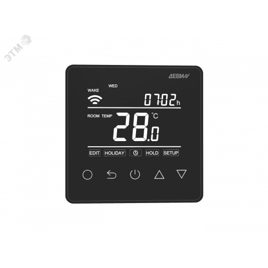 Терморегулятор для теплого пола ДЕВИ Prime программируемый, c Wi-Fi, с комбинацией датчиков, черный, 16А