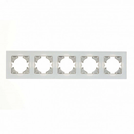 UGRA рамка 5-местная, стекло,  белый.