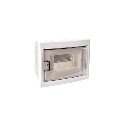 Щит распределительный встраиваемый КНС-6Д с 0 шиной 6М пластиковый белый прозрачная дверь