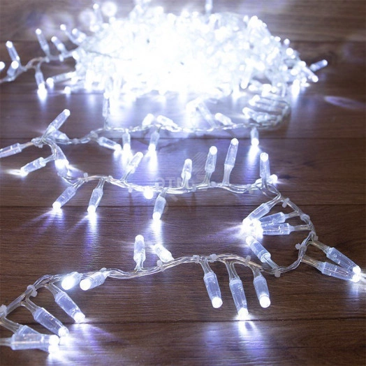 Гирлянда профессиональная Кластер 10 м, 400 LED, прозрачный ПВХ, IP65, соединяемая, цвет свечения белый NEON-NIGHT
