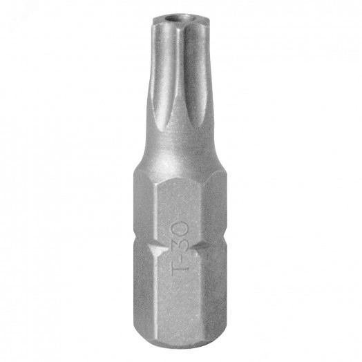 Вставка (бита) торцевая 1/4', TORX, T30, L = 25, с отверстием