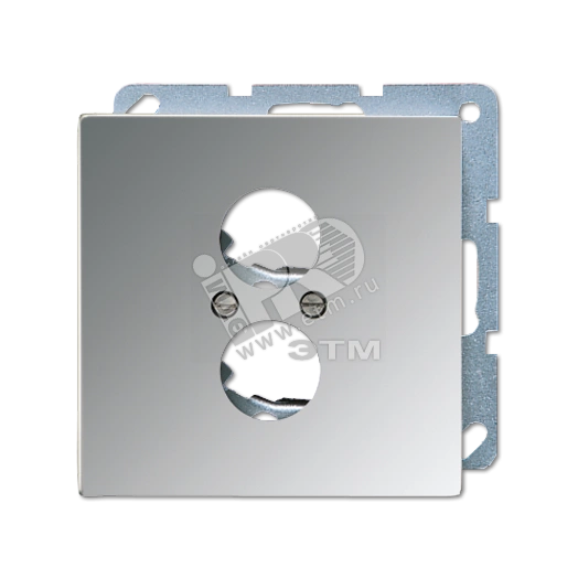 Крышка для 2-х гнезд подключения громкоговорителя  полированный хром