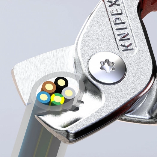 Кабелерез STepCuT ступенчатый рез рез: кабель d 15 мм (50 мм AWG 1/0) L-160 мм чёрный обливные рукоятки KN-9511160