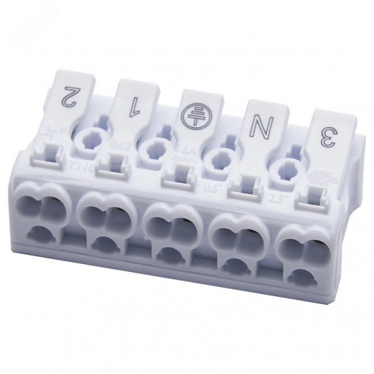 Клемма монтажная, 5 контактных групп, Stekker