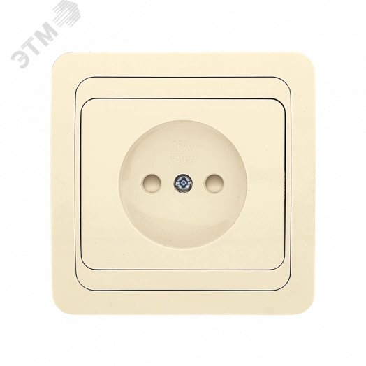 Розетка Лондон 1-местная без заземления 10А бежевая с защитными шторками