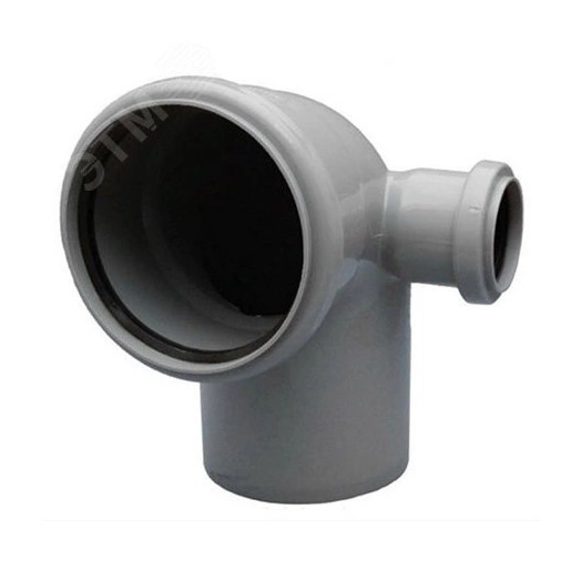 Отвод комбинированный канализационный с дополнительным входом справа 110х45/50 Ростурпласт
