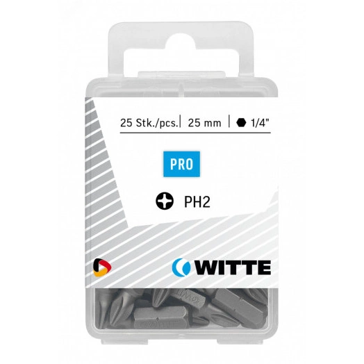 Бита PH2 х 25 мм 1/4'' C6.3 Industrial пластик.уп. 25 шт