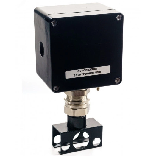 Коробка клеммная взрывозащищенная проходная на основе модульного управляющего устройства серии MT с металлической опорой. Для подключения от 1 до 3-х плоских греющих кабелей или от 1 до 3-х сигнальных кабелей ?1-3 мм , 2 резьбовых отверстия под