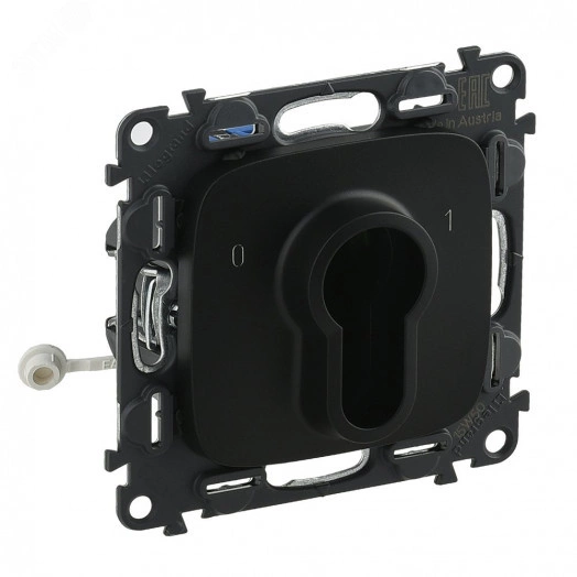 Valena ALLURE Выключатель с ключом 2 положения 10А 230В с лицевой панелью антрацит