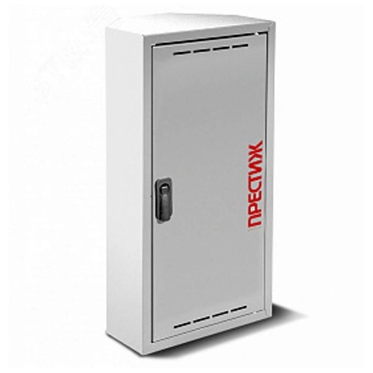 Шкаф пожарный для огнетушителя навесной закрытый угловой Престиж 320х230х650 белый