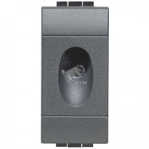 Заглушка с отверстием 9мм 1 модуль черная