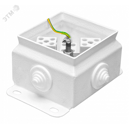 Коробка монтажная огнестойкая КМ-О (8к*6,0)-IP55-0808, корпус из оцинкованной стали, количество вводов 4