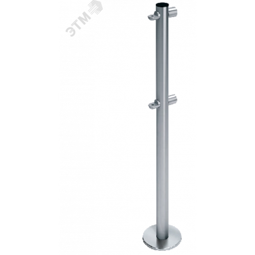 Стойка ограждения i-образная с 2-мя полупетлями под поворотную створку или секцию, 2 муфты