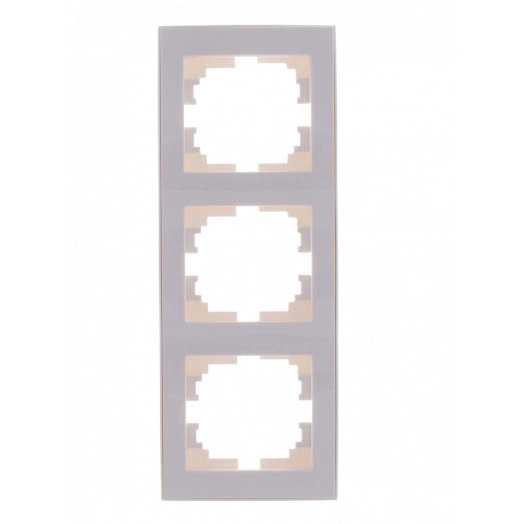 Рамка RAIN 3-ая вертикальная белая с боковой вставкой