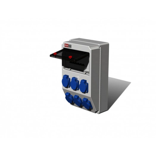 Устройство распределительное AlpenBox настенное пластик IP54 40A корпус 222х369х130 серый