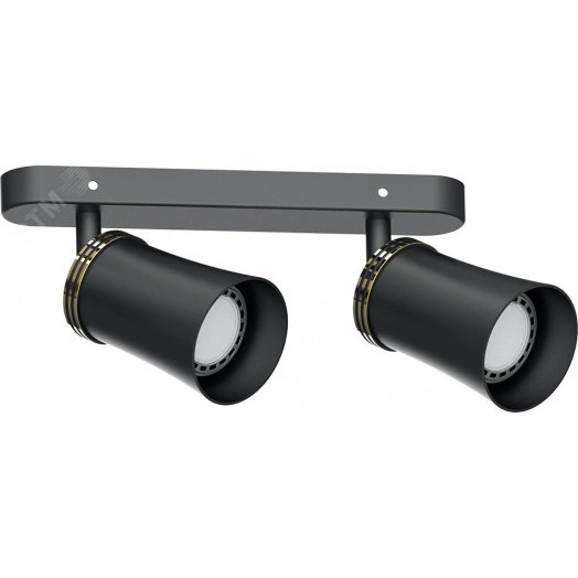 Светильник ДБО 2хGU10 без ламп наклонный черный