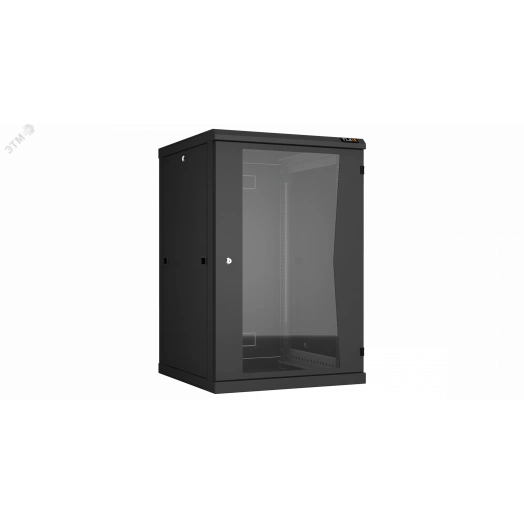 Шкаф настенный разбор TLK 19д 18U стеклянная дверь Ш600хВ904хГ600мм черный