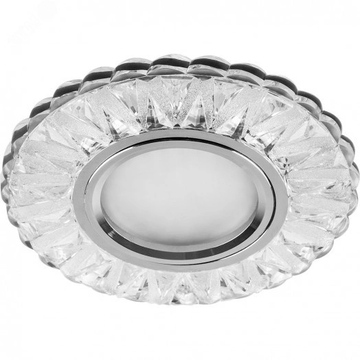 Светильник ИВО-50w G5.3 со светодиодной подсветкой 4000К прозрачный хром