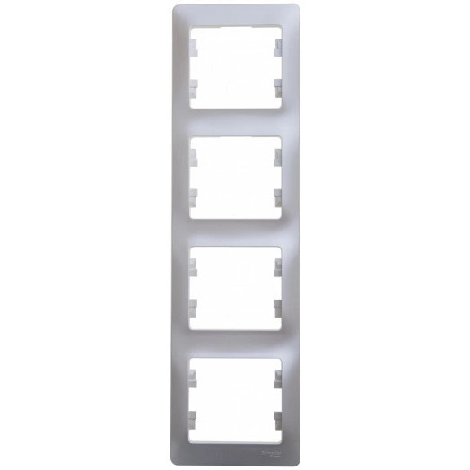 GLOSSA Рамка 4 поста вертикальная перламутр