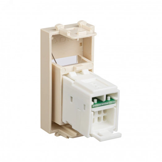 Компьютерная розетка ''Ванильная дымка'' ''Avanti'' RJ-45 модульная, кат. 6А, 1 мод