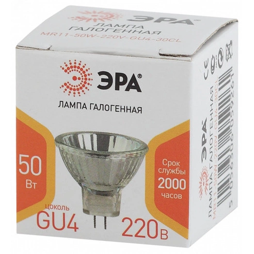 Лампа светодиодная GU4-MR11-50W-220V-30 CL (галоген софит 50Вт нейтр GU4) (10/300/12000)