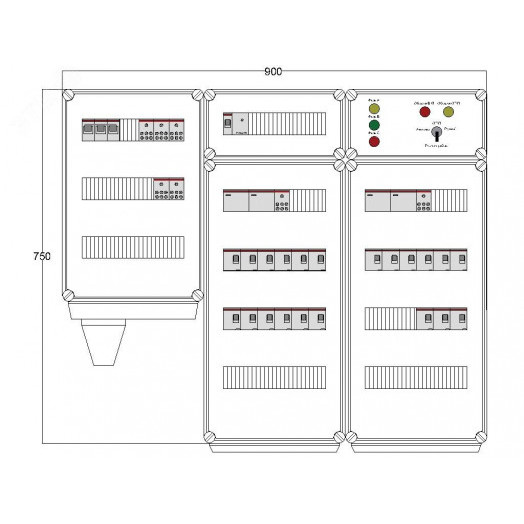 Щит управления электрообогревом DEVIBOX HR 21x1700 D330 (в комплекте с терморегулятором и датчиком температуры)
