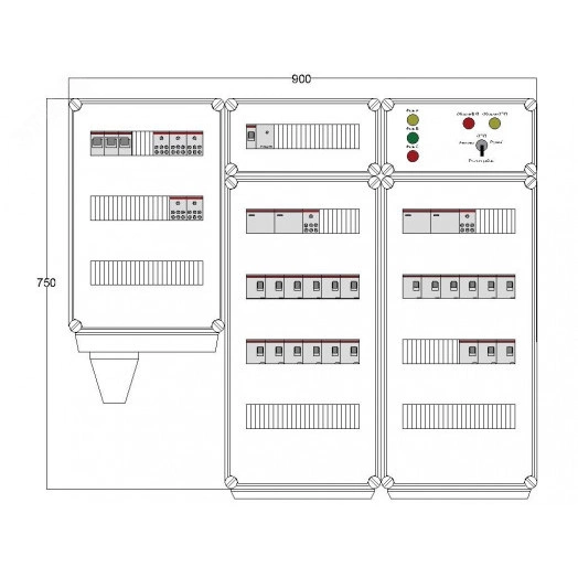 Щит управления электрообогревом DEVIBOX HR 21x1700 D330 (в комплекте с терморегулятором и датчиком температуры)