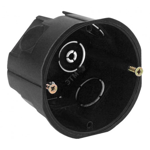 Коробка установочн. КУТ 68х45мм для твердых стен саморез. черная IP20 ЭРА