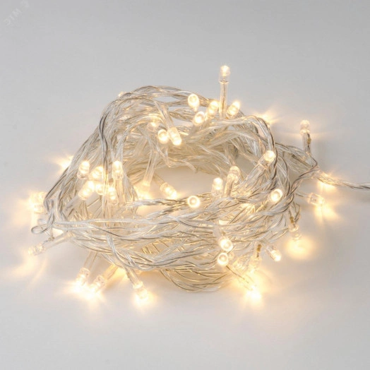 Гирлянда светодиодная с контроллером 5м 50 светодиодов Теплый белый свет Провод прозрачный ULD-S0500-050/DTA WARM WHITE IP20